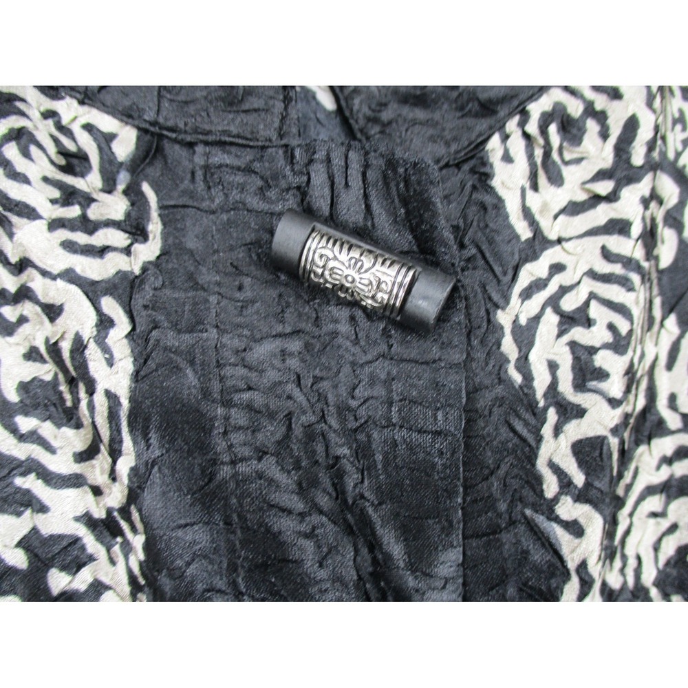 Chicos Jacket 1 Us Medium Toggle Buttons Crinkle … - image 5